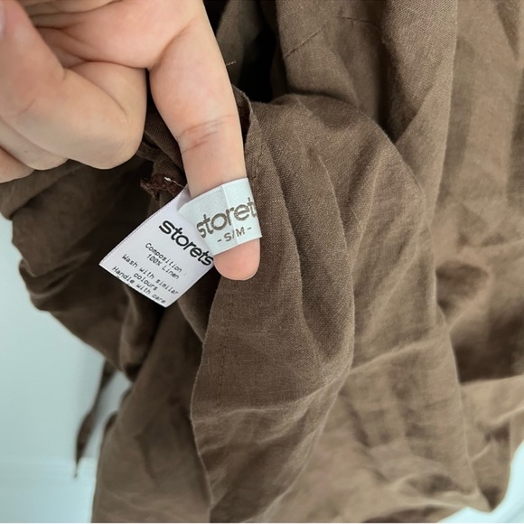 Storets puffed sleeve linen top size S/M - Picture 8 of 8